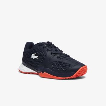 Lacoste LC Scale Roland Garros Textile Sneakers - Tenisky Dětské Tmavě Blankyt / Červené | CZ-n1eW51